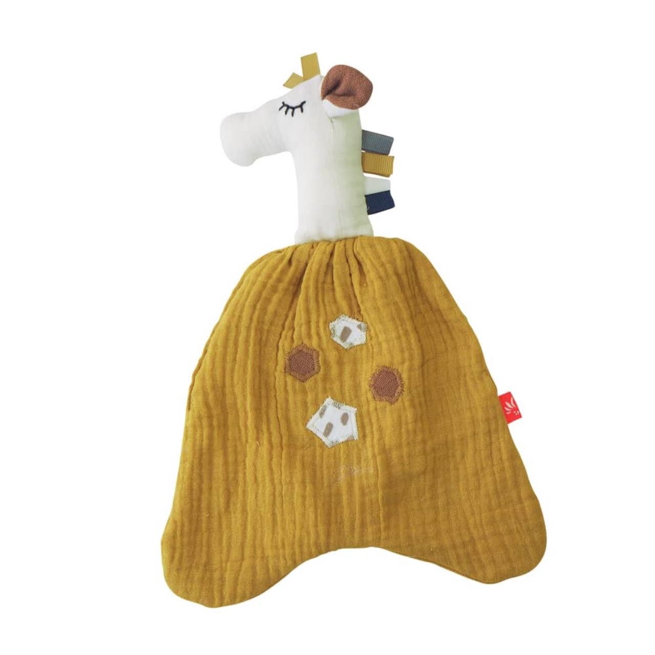 Kleines Schmusetuch Giraffe, gelb