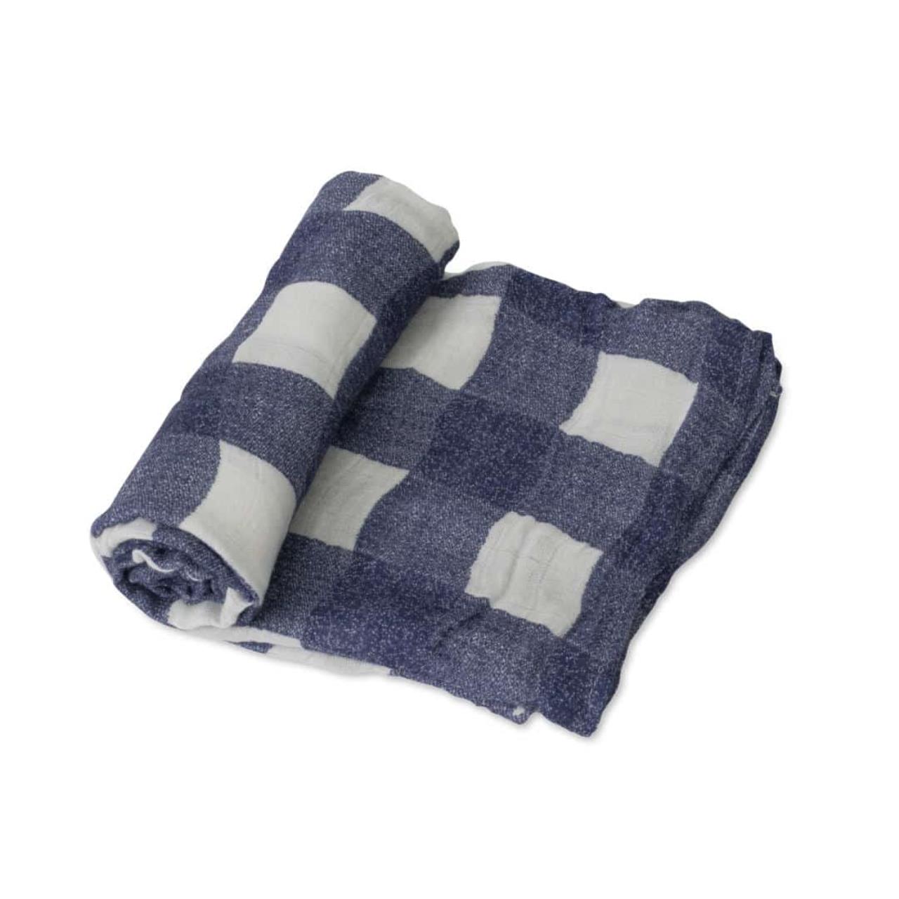 Deluxe-Muslin Swaddle, Blue Plaid Bekleidung, Strumpfwaren, Socke