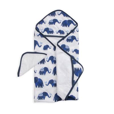 Hooded Towel & Wash Cloth Set - Indie Elephant