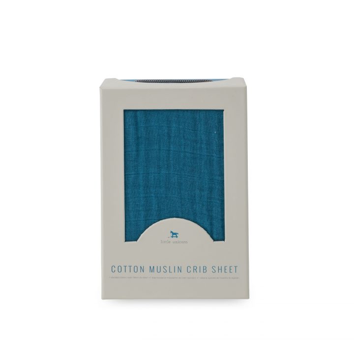 Cotton Muslin Crib Sheet - Lake