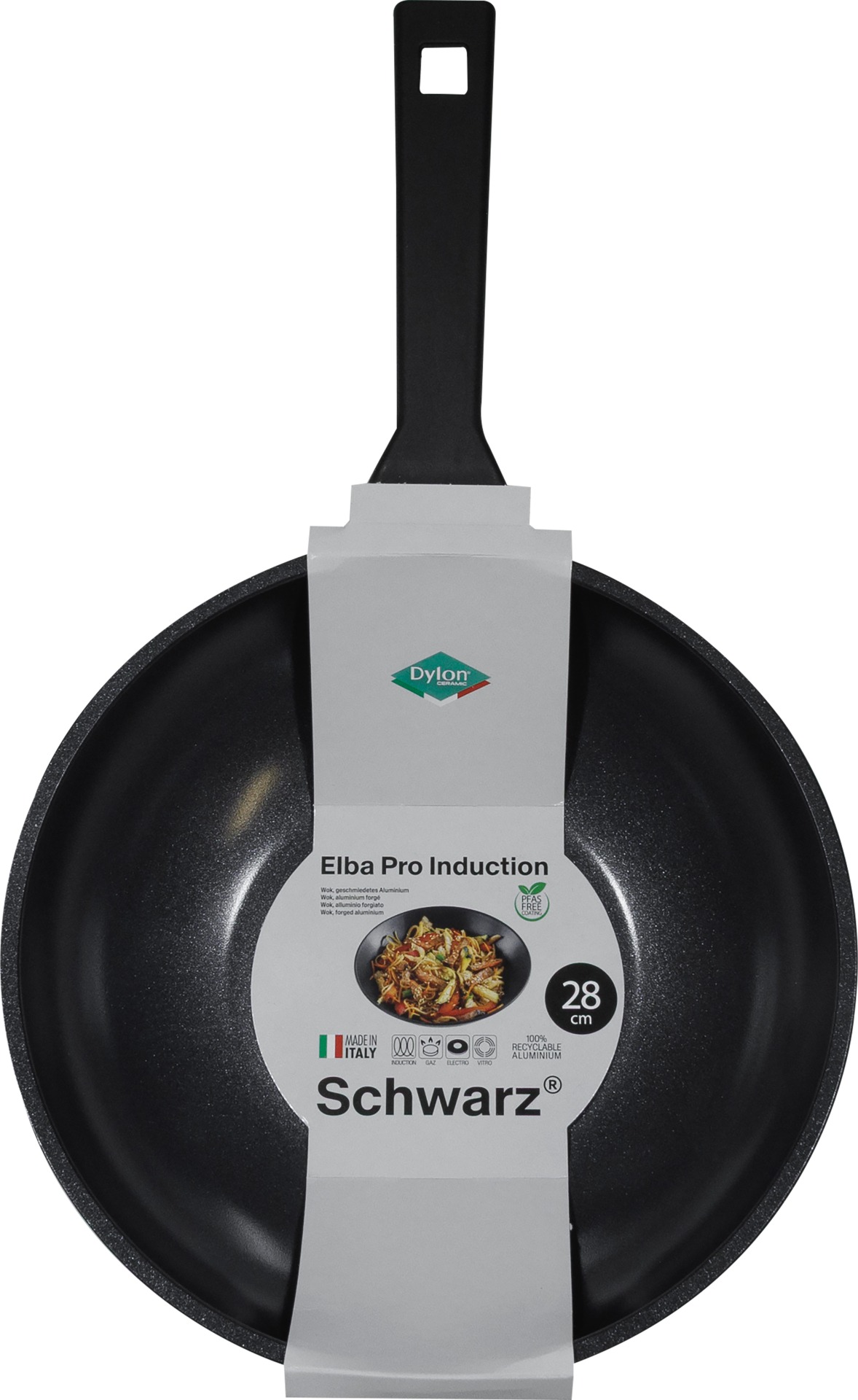 Pfanne, Gussaluminium?, Schwarz, 28 cm, Induktionsgeeignet