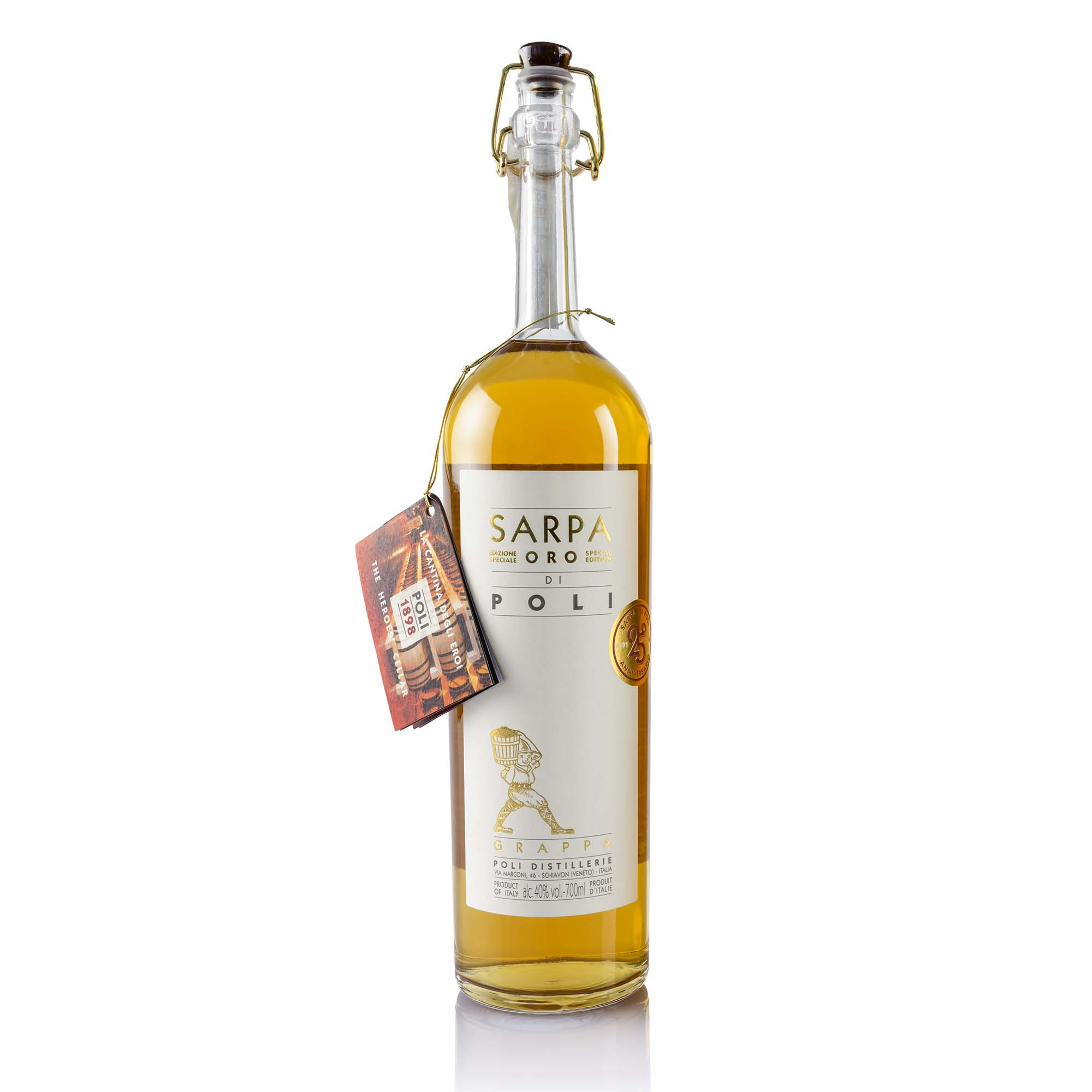 Grappa Sarpa "Oro" von Poli, 70cl