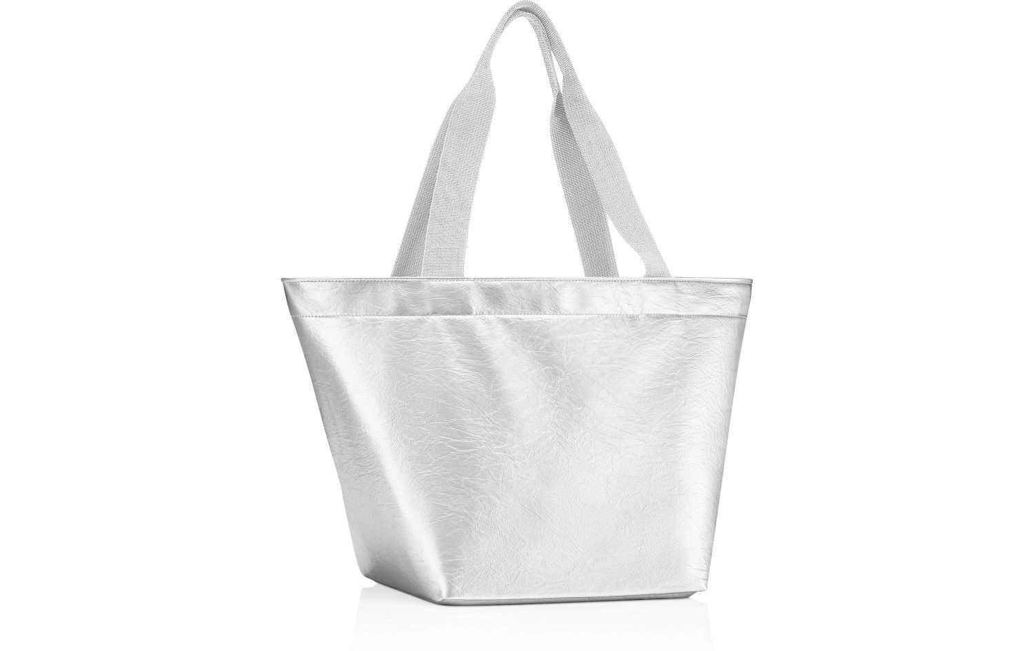 Tasche, Tote, Silber, Lederlook, Tragetasche