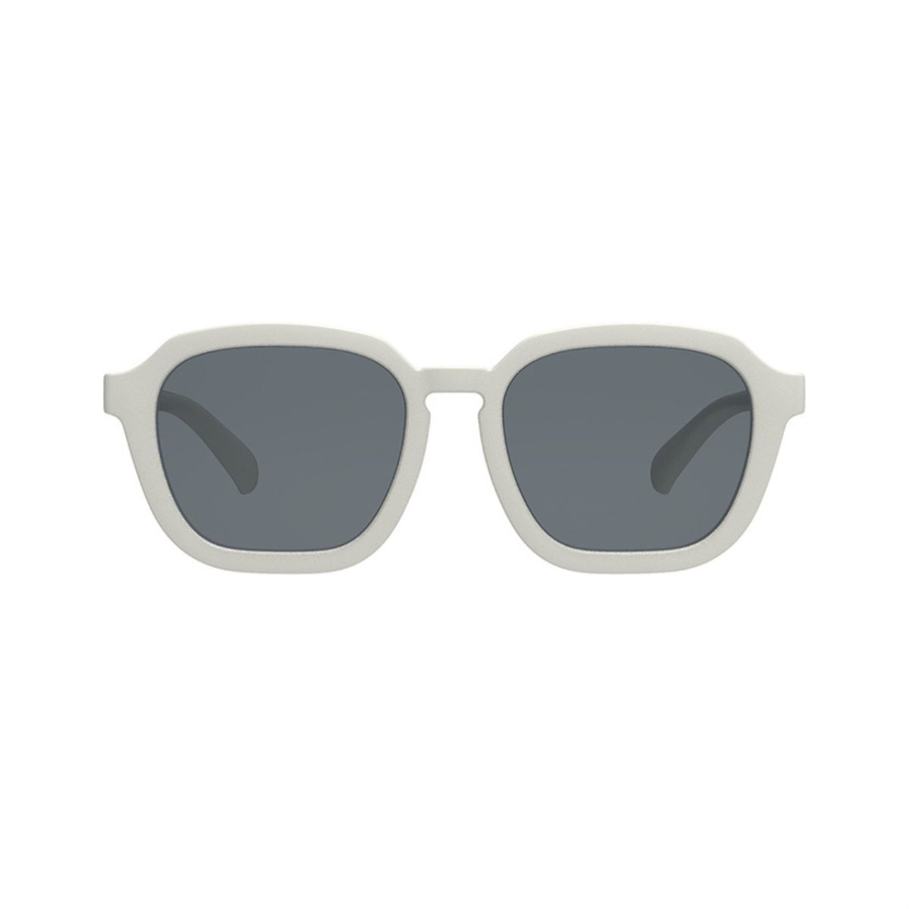 Sonnenbrille, Rahmen, weiß, graue Gläser, unisex