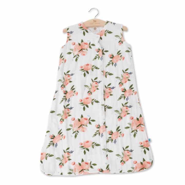 Cotton Muslin Sleeping Bag Gr. M - Watercolor Roses Cotton Muslin Sleeping Bag Gr. M - Watercolor Roses