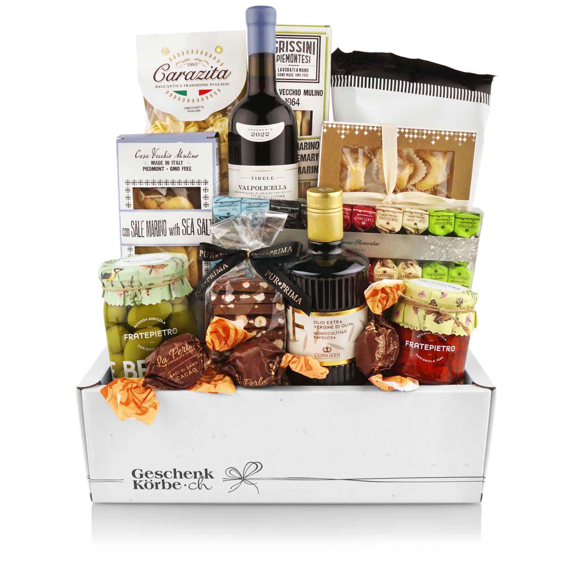 Geschenkkorb "Classico" Getränk, Flasche, Schnaps, Wein, Weinflasche