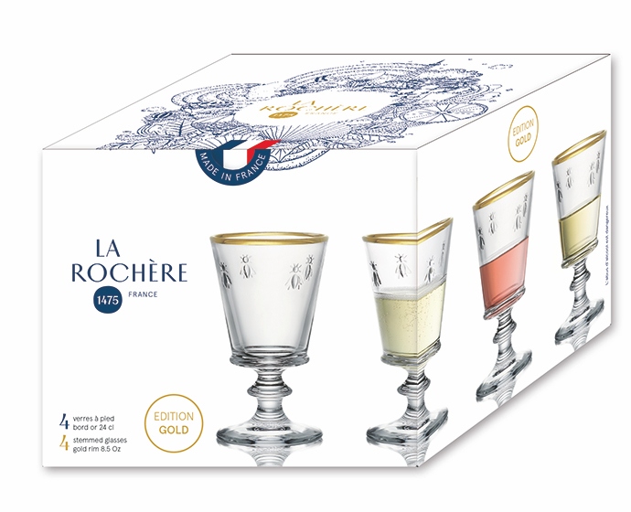 ABEILLE GOLD Trinkglas 24 cl 4er-Set ABEILLE GOLD Trinkglas 24 cl 4er-Set