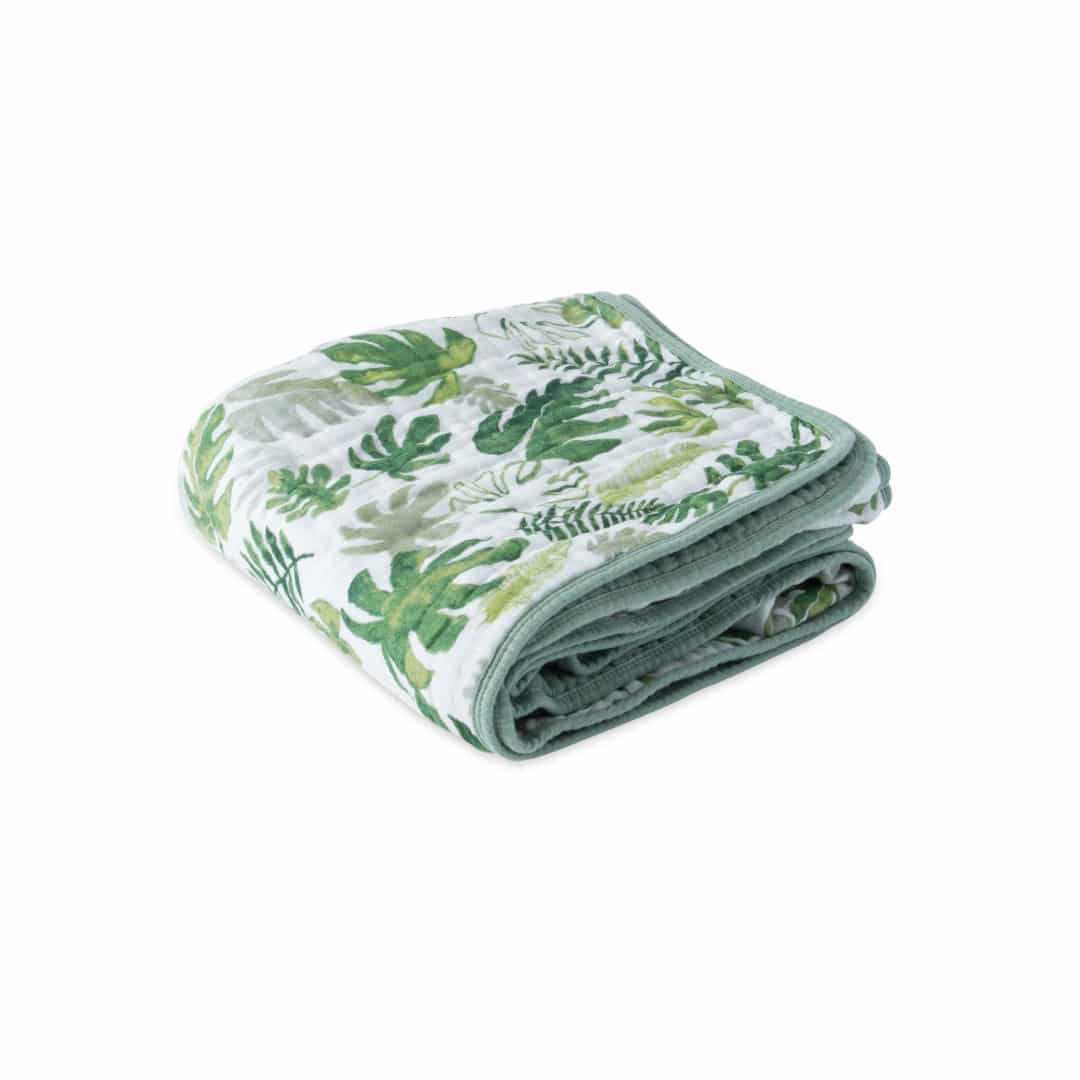 Cotton Muslin Quilt - Tropical Leaf Cotton Muslin Quilt - Tropical Leaf