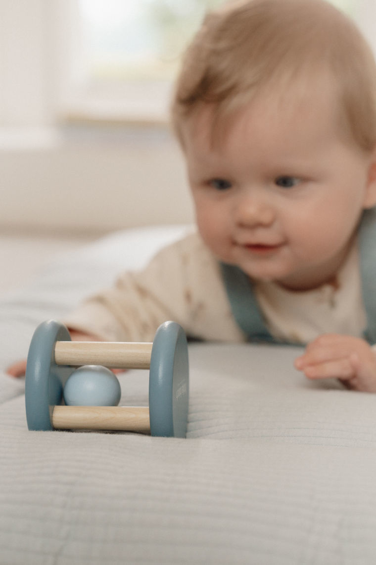 Baby, Toy, Rattle, Wooden, Blue