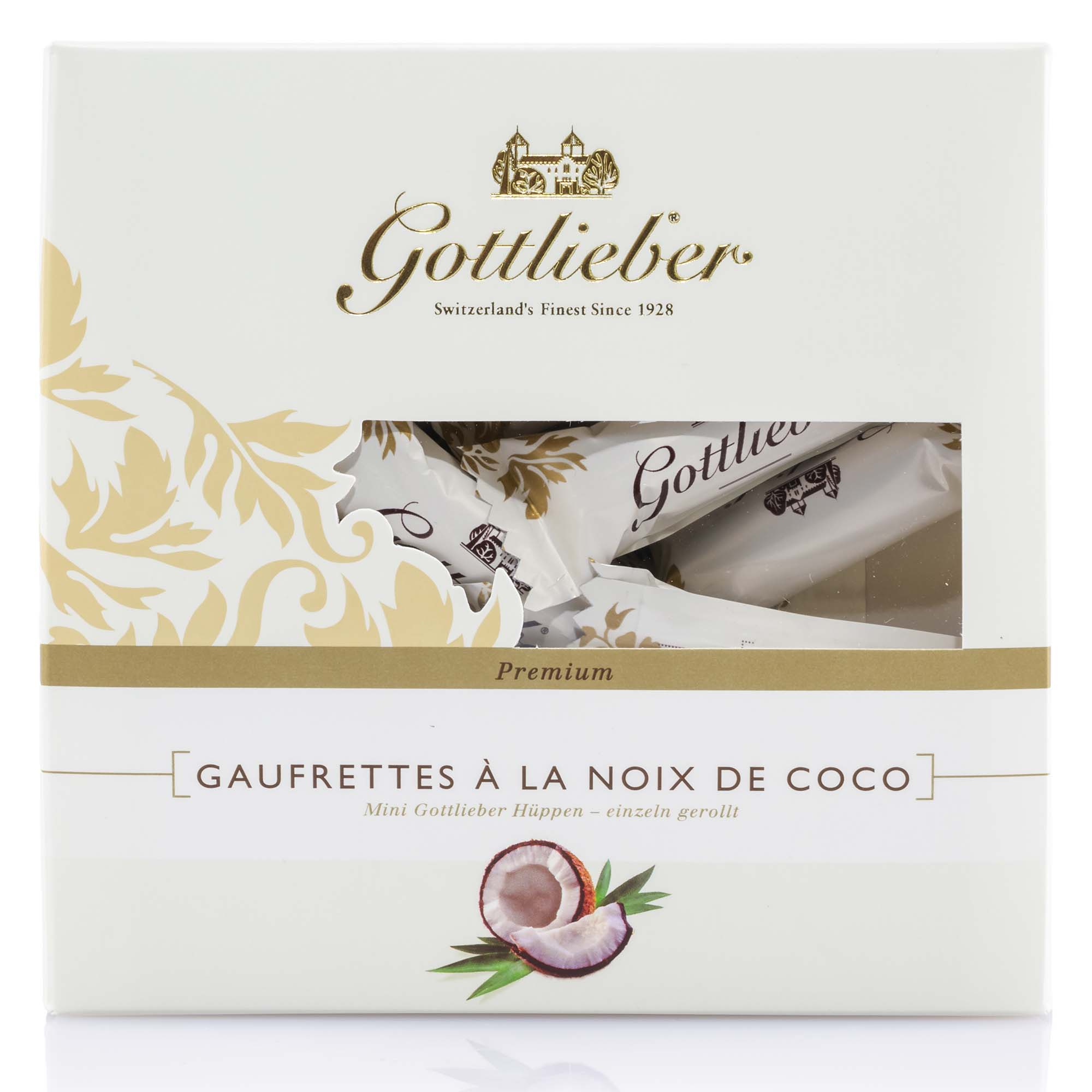 Gaufrettes à la noix de coco Mini- Hüppen mit Kokosfüllung von Gottlieber