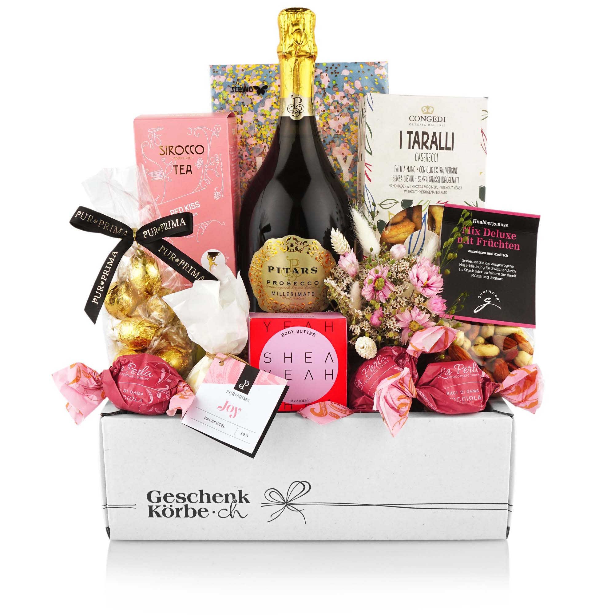 Geschenkkorb Wellness "Beauty" Alkohol, Flasche, Schnaps, Wein, Weinflasche