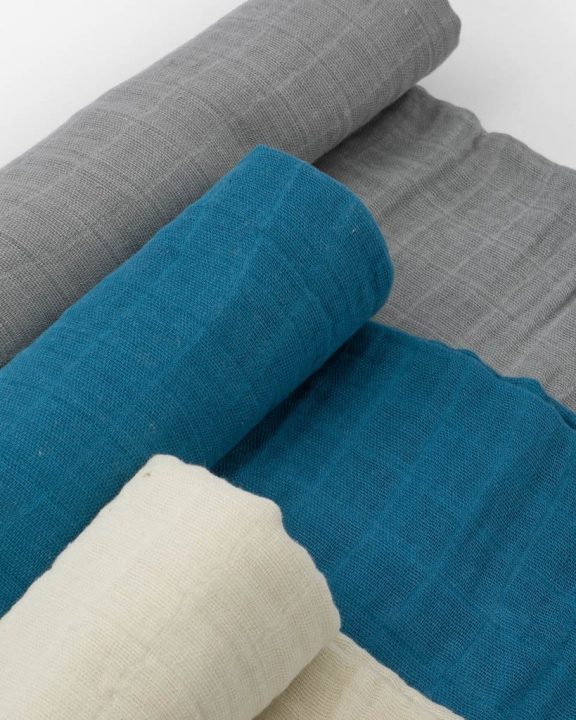 Cotton Muslin Swaddle 3 Pack - Lake