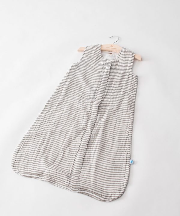 Cotton Muslin Sleeping Bag Gr. S - Grey Stripes