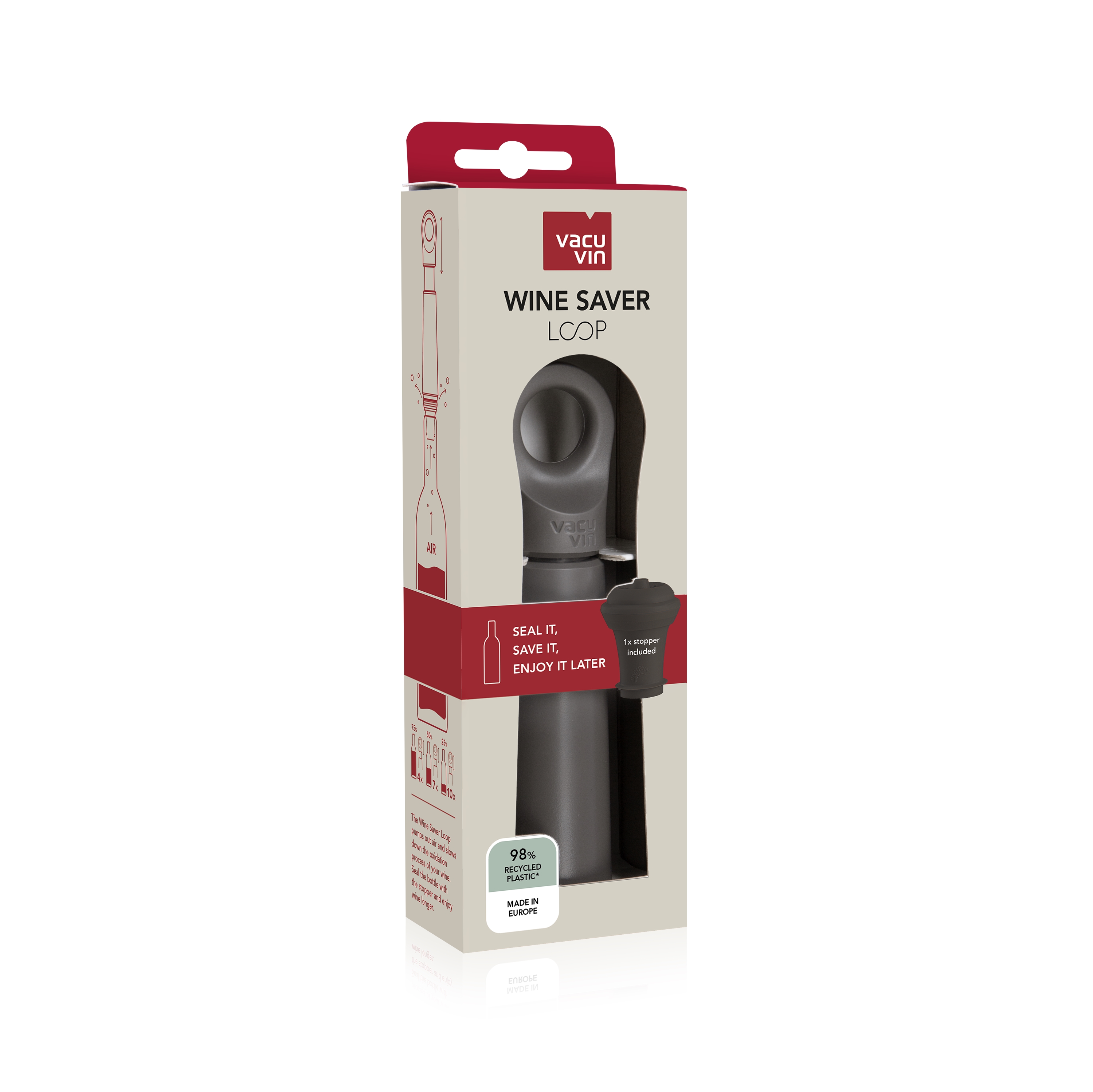 Wine Saver Loop Graphite + 1 Zapfen Wine Saver Loop Graphite + 1 Zapfen