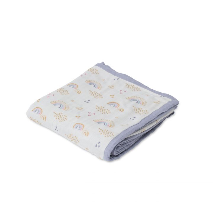 Deluxe Muslin Quilt - Rainbows & Raindrops