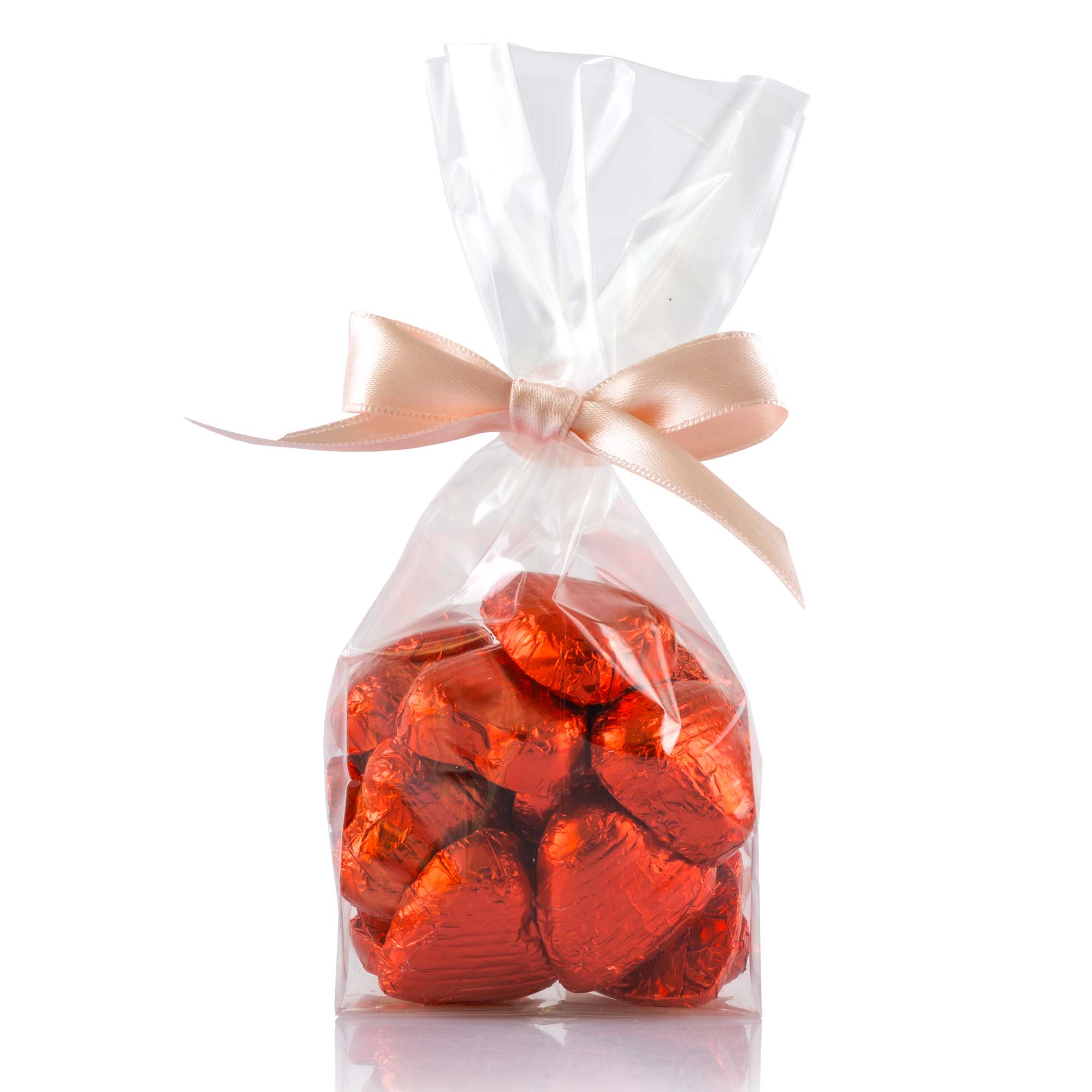 Schokoladen Herzli Rot im Säckli 20 Stk, 100g