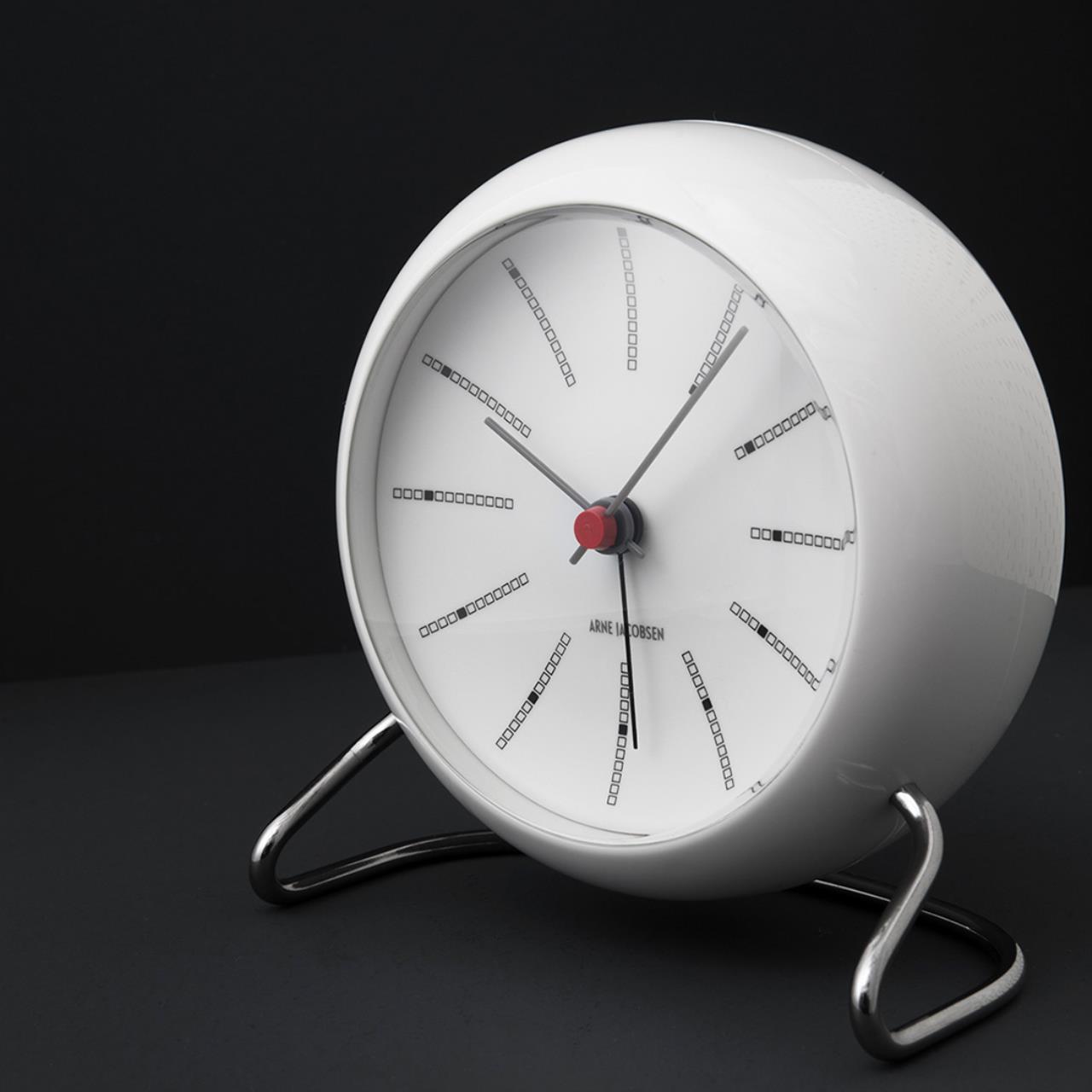 Bankers Tischuhr, 11cm, Weiss