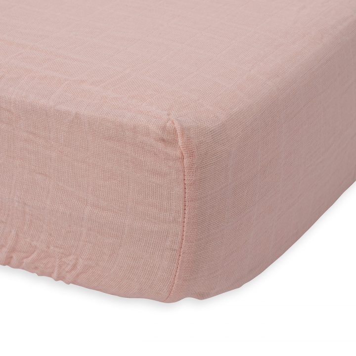 Cotton Muslin Crib Sheet - Rose Petal