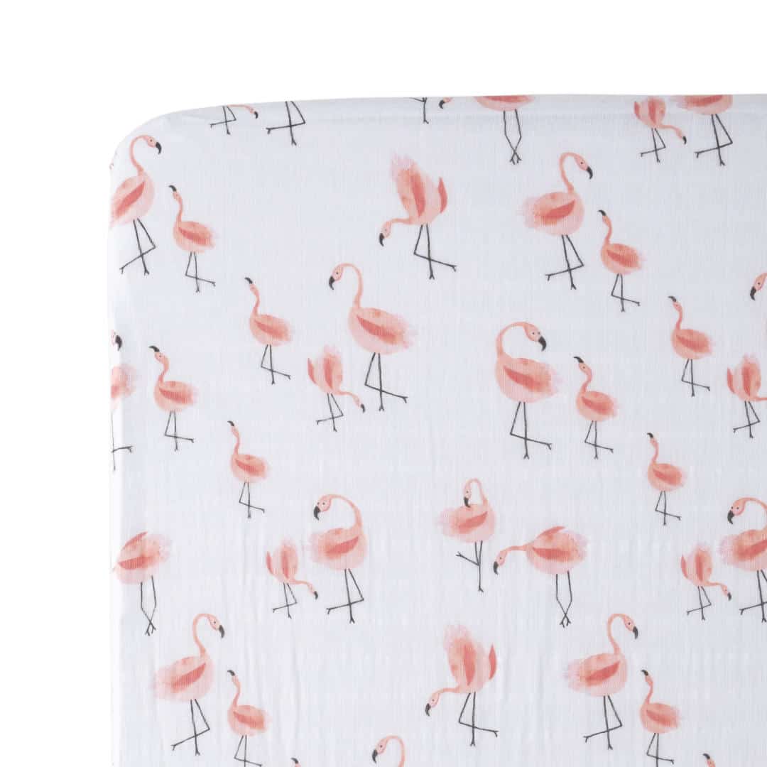 Cotton Muslin Crib Sheet - Pink Ladies