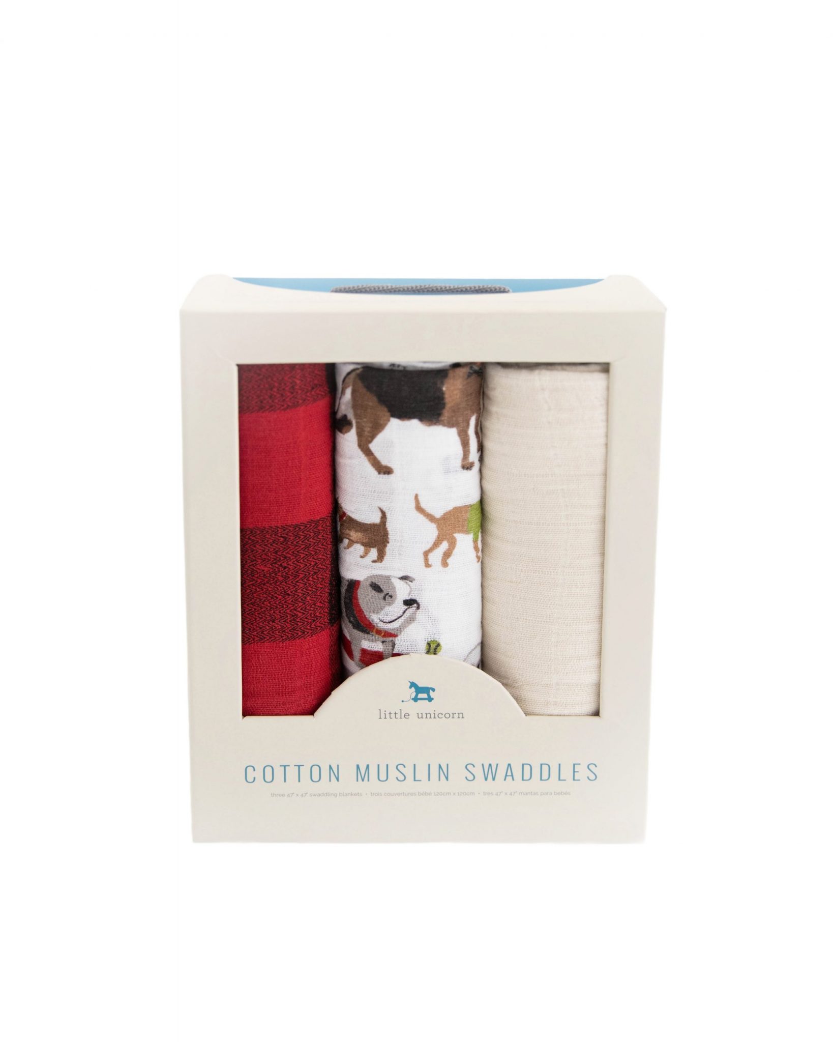Cotton Muslin Swaddle 3 Pack - Woof