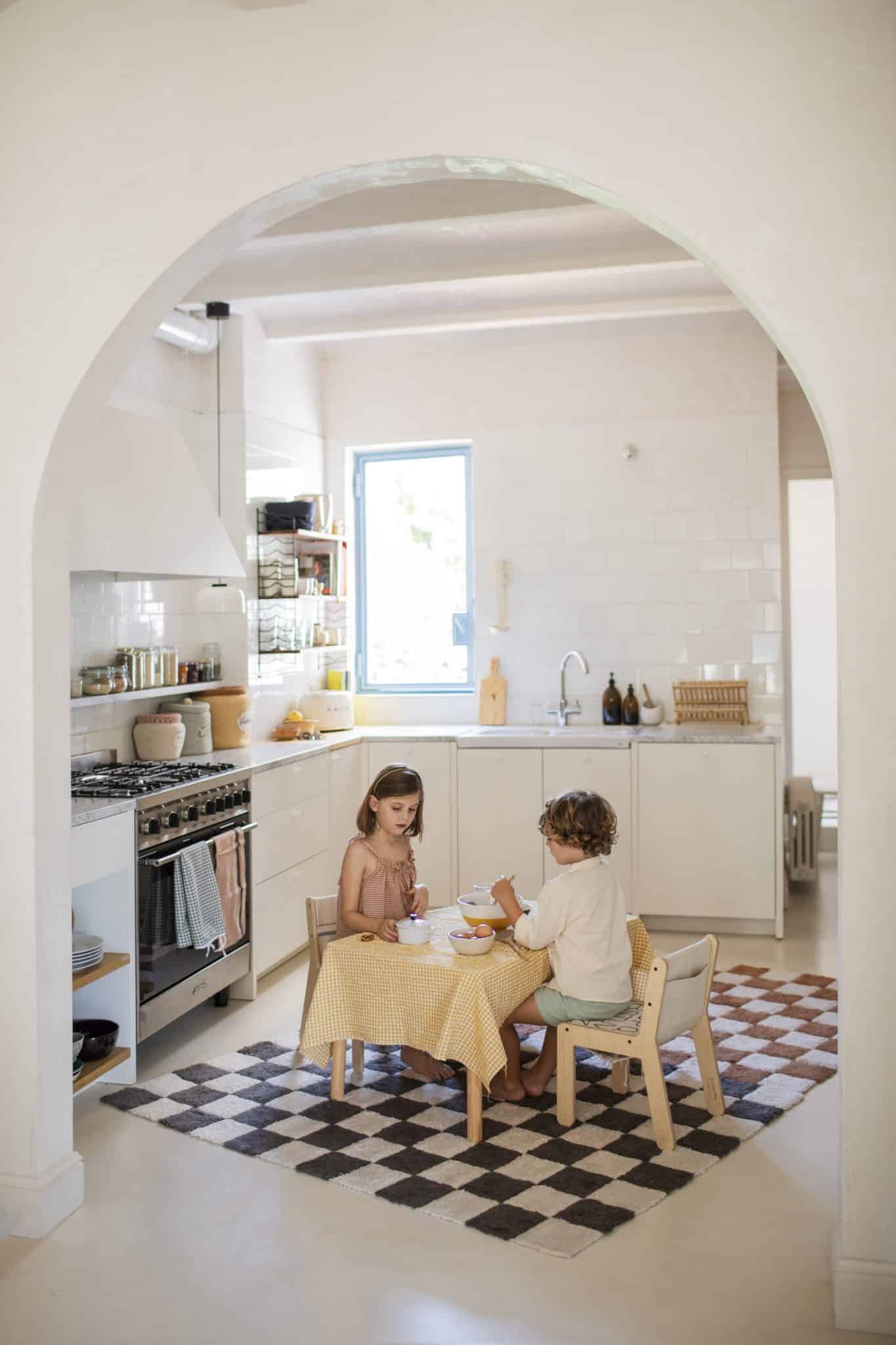 Rug Kitchen Tiles Dark grey
