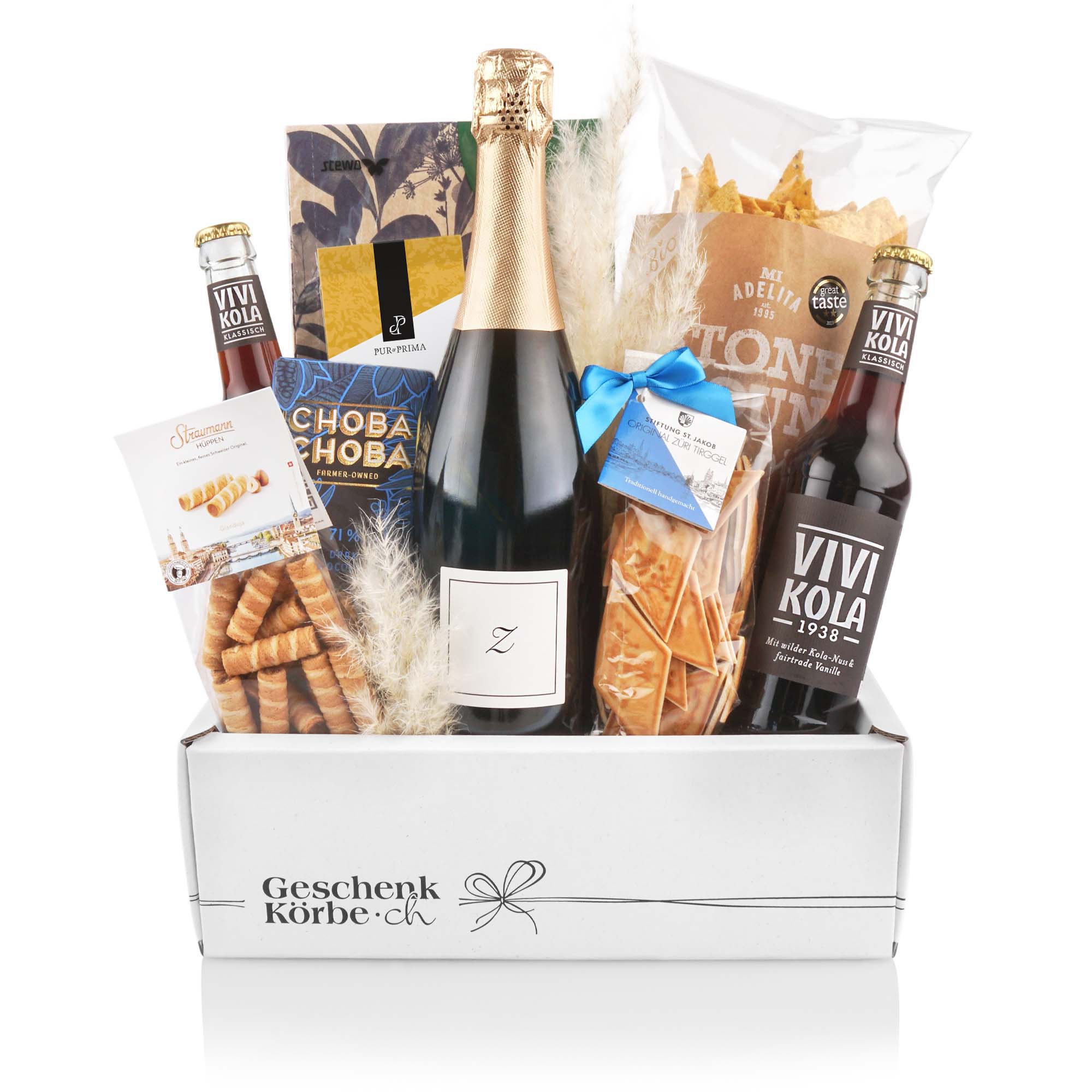 Geschenkkorb "Swiss Premium" Alkohol, Bier, Getränk, Flasche, Schnaps