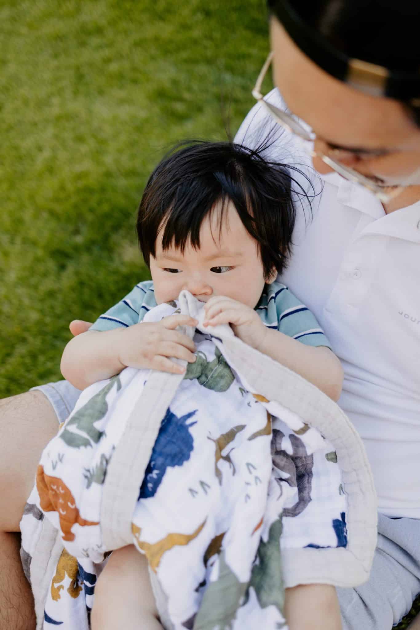 Cotton Muslin Baby Blanket - Dino Friends