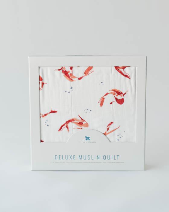 Deluxe Muslin Quilt - Fish Pond