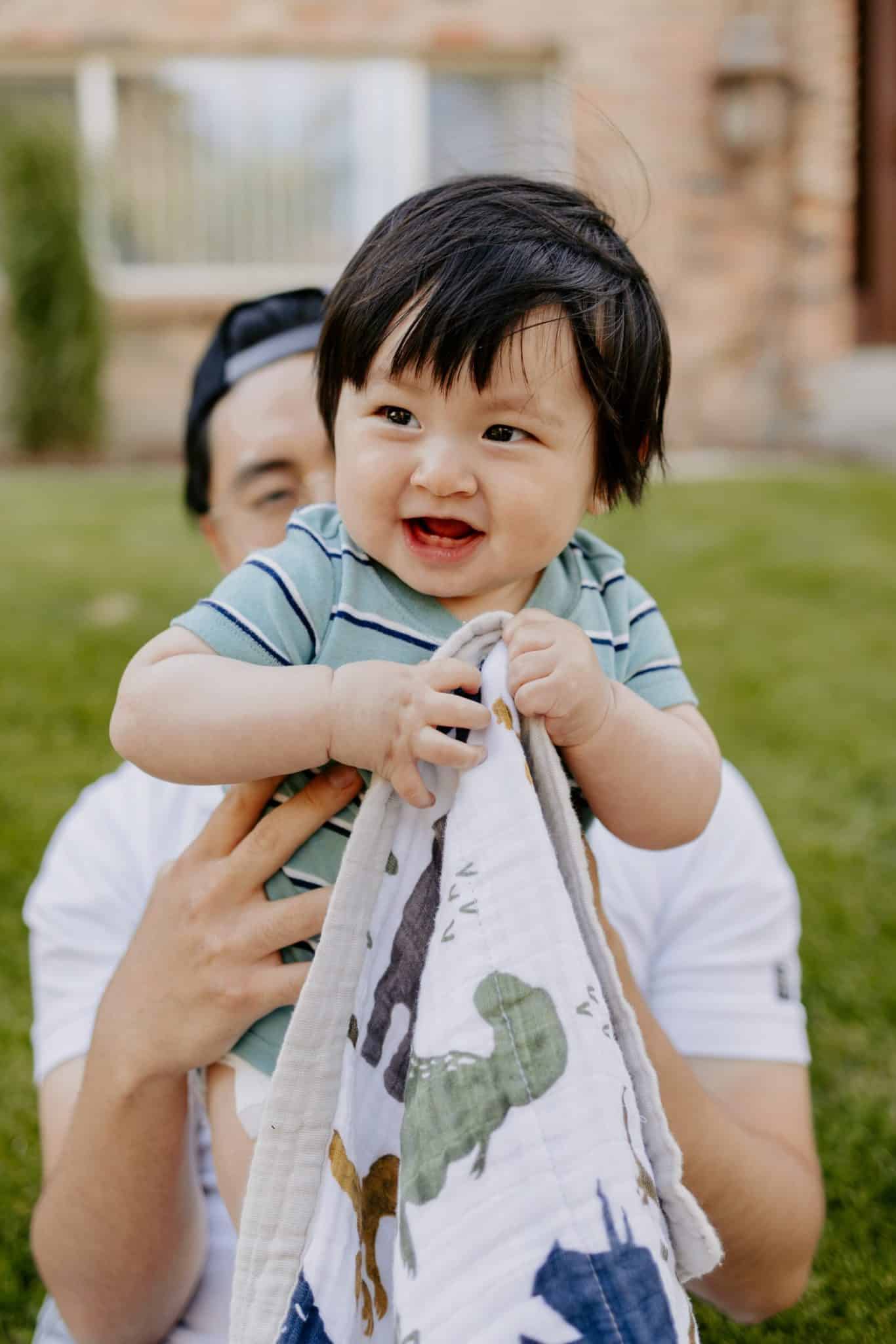 Cotton Muslin Baby Blanket - Dino Friends