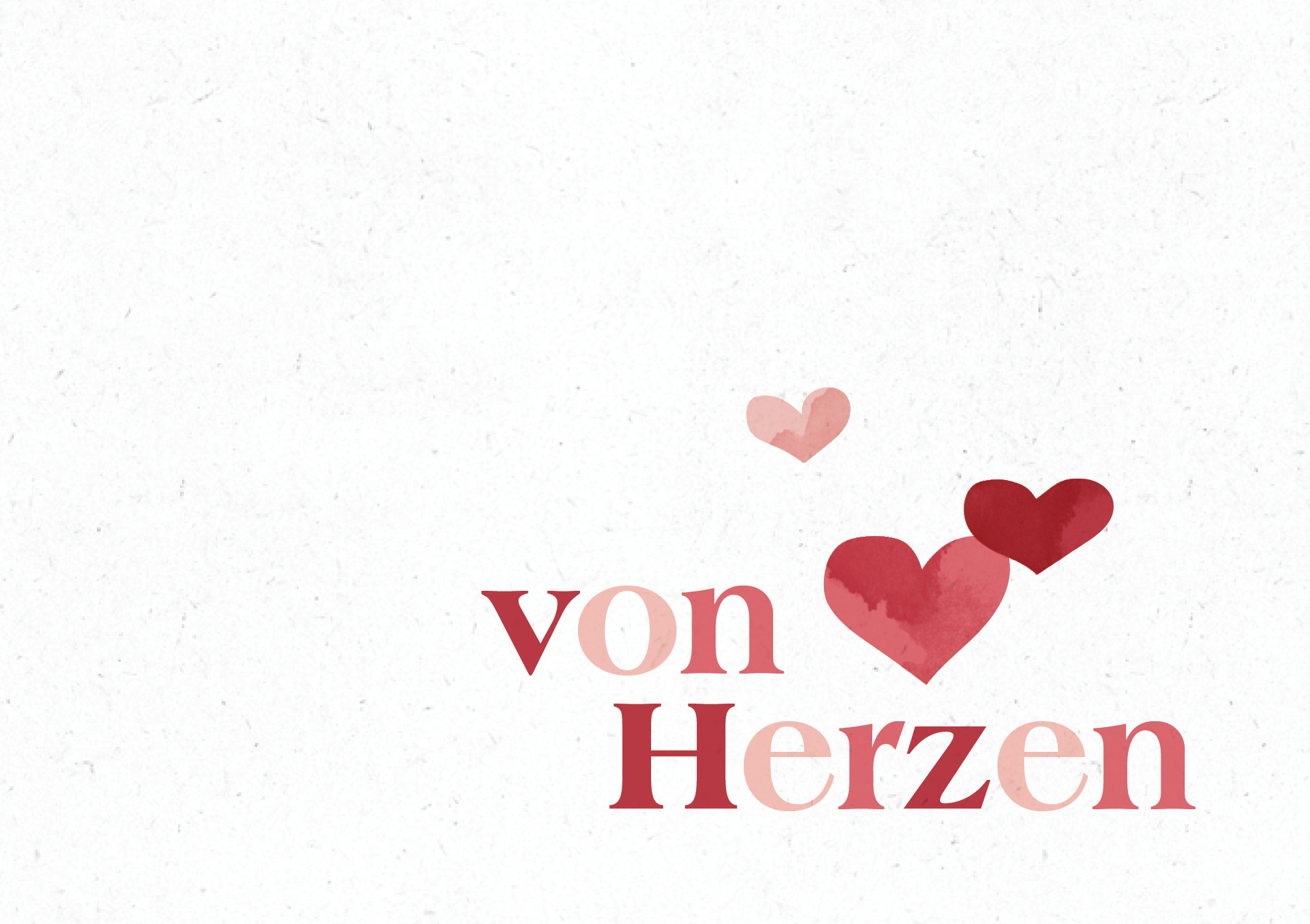 Von Herzen - Grusskarte mit Herzen